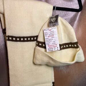 Vintage 80’s NWT Anne Klein by Aris 95” scarf and beanie‎ hat. Cute!! 410
